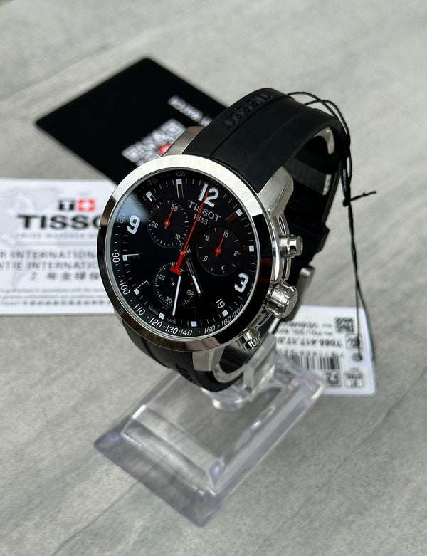 Reloj para hombre Tissot PRC 200 cronógrafo cuarzo esfera negra T114.417.17.057.00