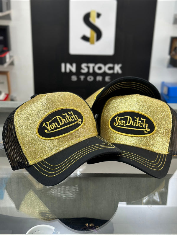 VON DUTCH NEGRA Y DORADO BRILLANTE