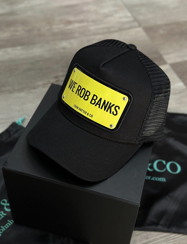 JOHN HATTER & CO WE ROB BANKS PLACA METÁLICA